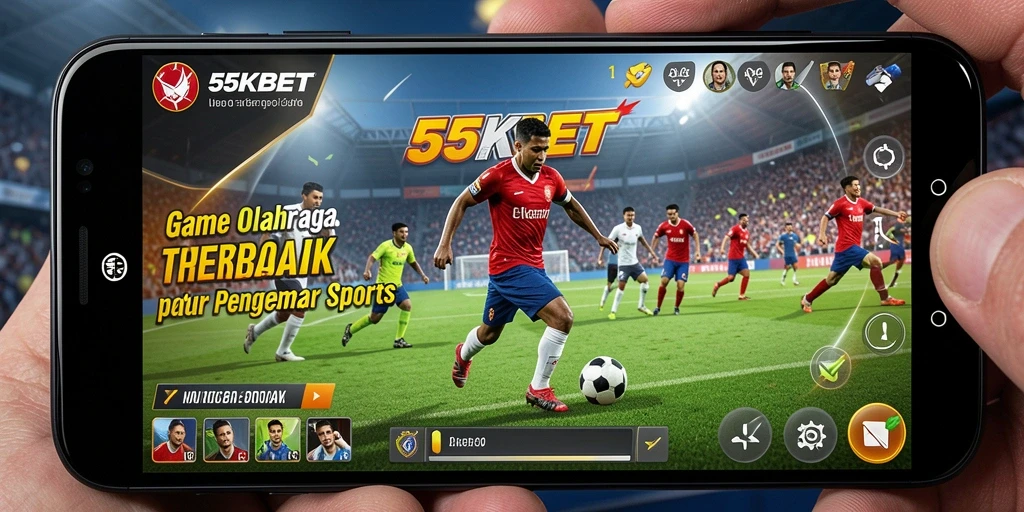 Tampilan gameplay 55KBET yang mengasyikkan di lapangan olahraga.