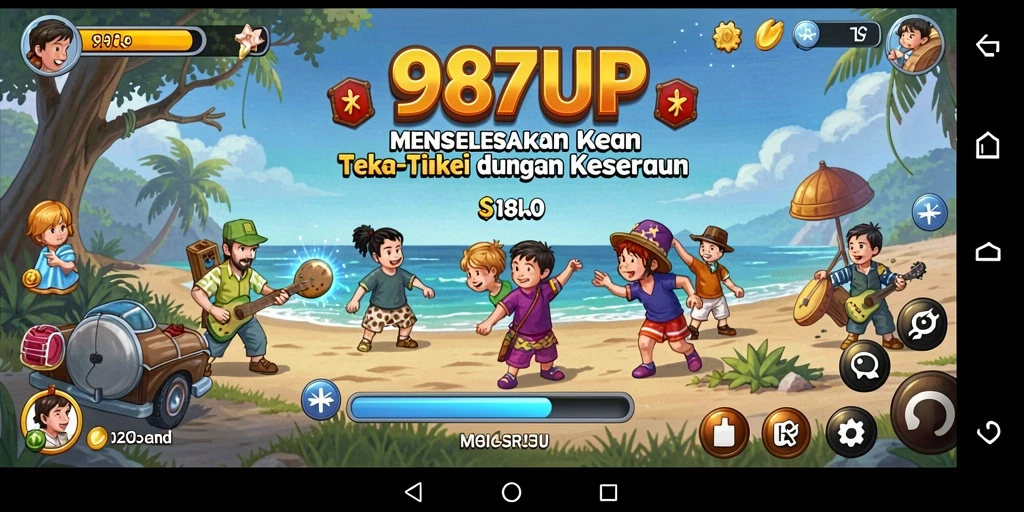 Tampilan gameplay seru dari 987UP yang menantang logika.