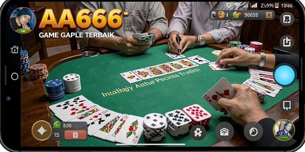 Screenshot gameplay AA666 yang menampilkan suasana seru bermain Gaple.