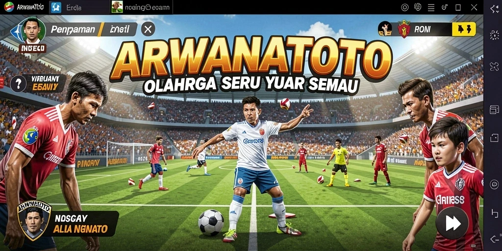 Tangkapan layar gameplay ARWANATOTO yang menunjukkan aksi olahraga menarik.