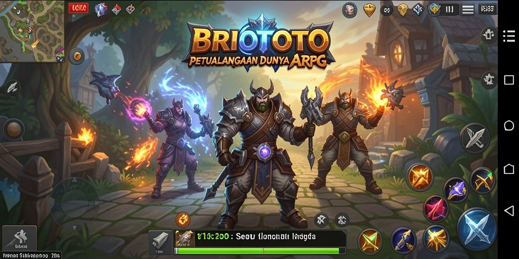 Screenshot BRIOTOTO menampilkan aksi seru dalam pertempuran ARPG.