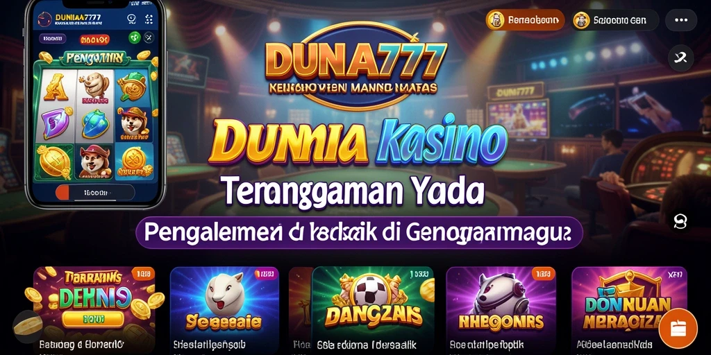 Skrin utama DUNIA777 dengan grafis dan gameplay yang menarik.