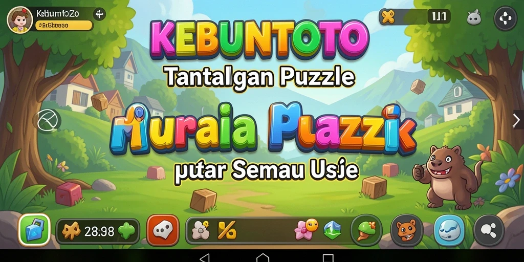 Tampilan gameplay KEBUNTOTO yang penuh warna dan menantang.