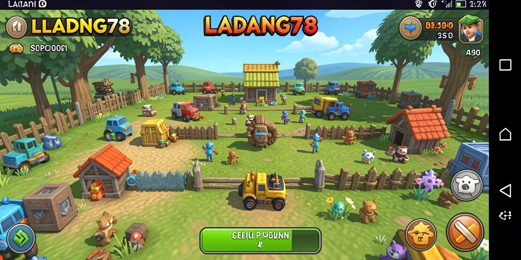 Tampilan seru dari gameplay LADANG78 yang menantang.