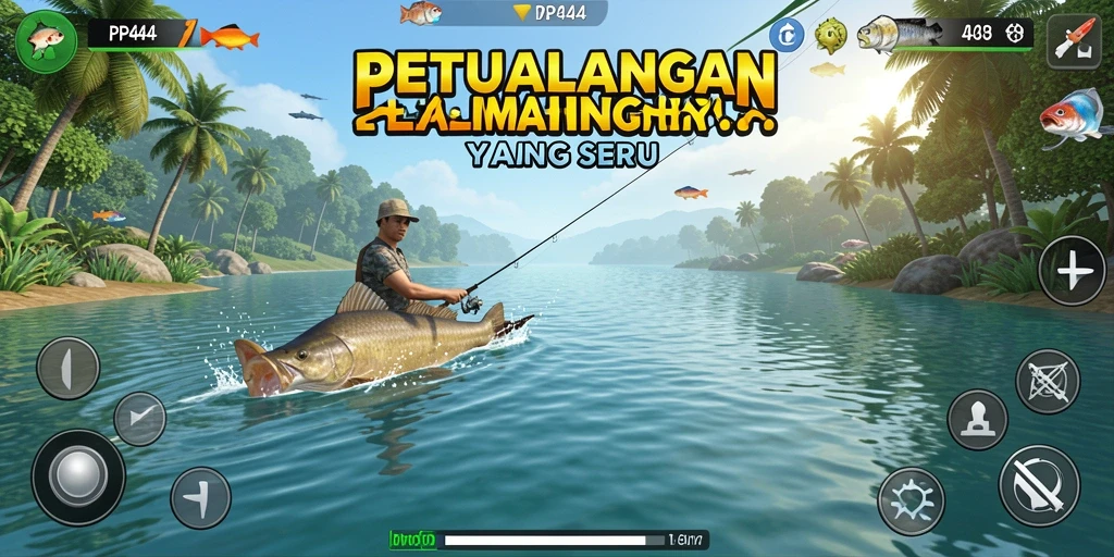 Gameplay seru PP444 dengan berbagai lokasi memancing.