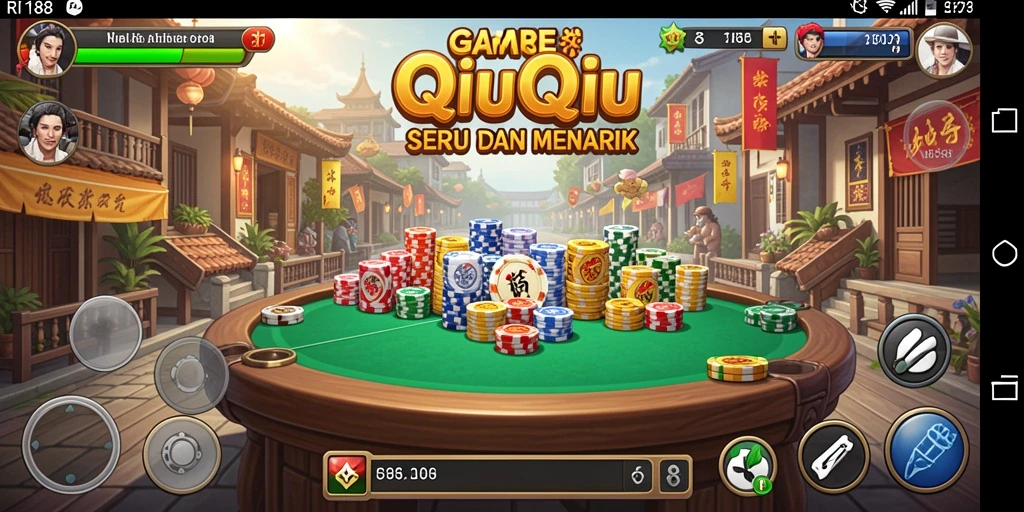 Screenshot menampilkan gameplay seru QiuQiu di RI188.
