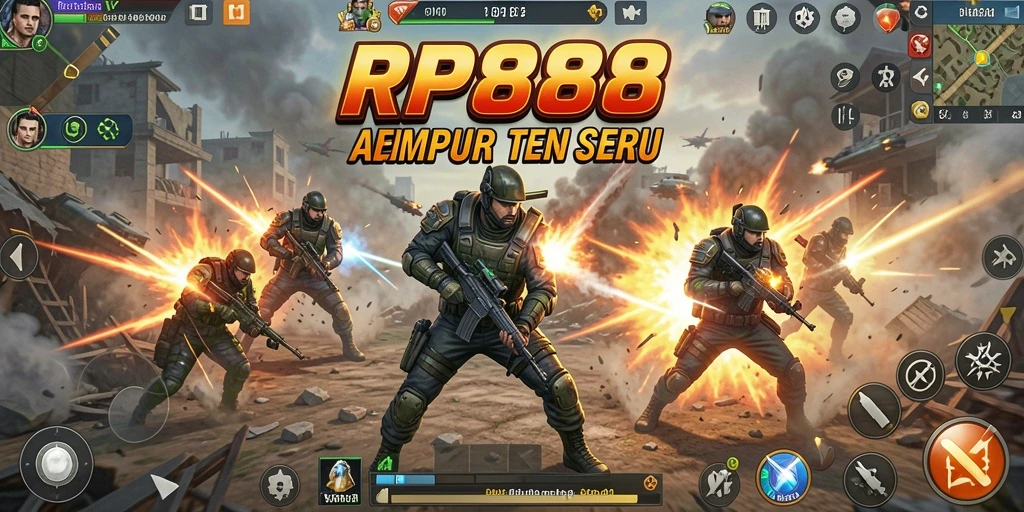 Tampilan gameplay seru di RP888 dengan aksi pertempuran yang mendebarkan.