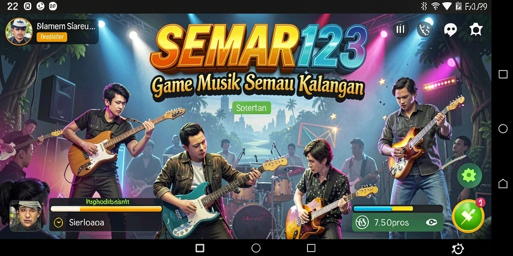 Tangkapan layar SEMAR123 menunjukkan pengalaman gameplay musik yang seru.