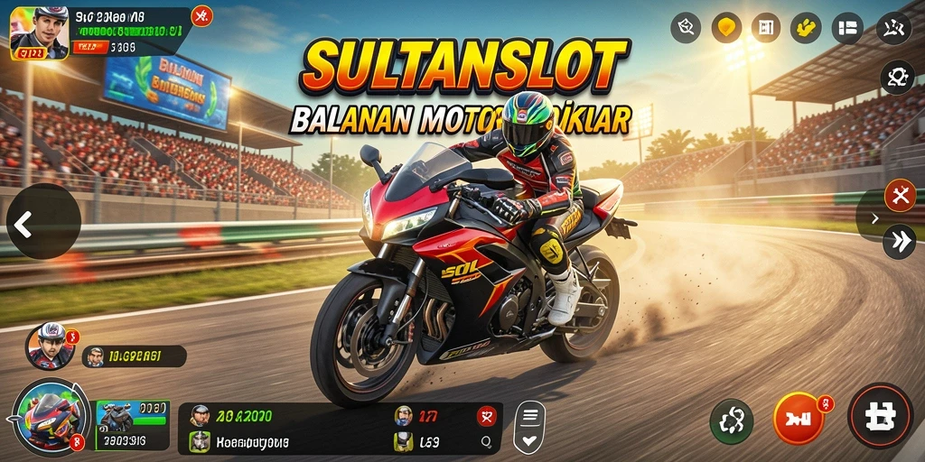 Gameplay SULTANSLOT yang menarik dalam balapan motor.