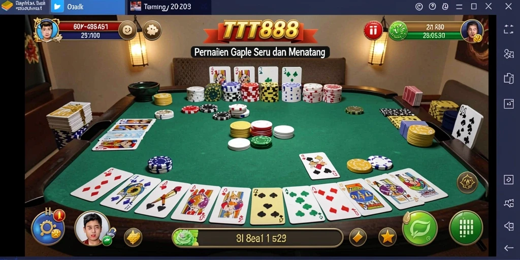 Tampilan gameplay Gaple yang menarik dan seru di TTT888.